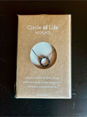 Demdaco Blue Crystal Circle Pendant Necklace